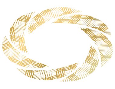 Tasarım elemanları. Çember halkası dönüşü. Beyaz arka planda soyut dalgalı çizgiler izole edildi. Vektör illüstrasyonu EPS 10