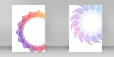 Reklam broşürü tasarım elemanları. Beyaz arka plandaki soyut altın element izole edildi. Şablon broşürü A4 biçimi, yerleşim broşürü, kafe menü kartı için vektör illüstrasyonu EPS 10