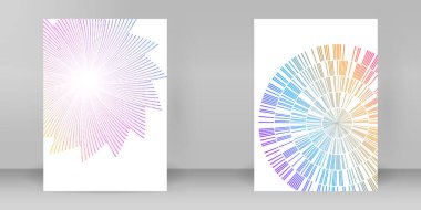 Reklam broşürü tasarım elemanları. Beyaz arka plandaki soyut altın element izole edildi. Şablon broşürü A4 biçimi, yerleşim broşürü, kafe menü kartı için vektör illüstrasyonu EPS 10