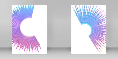 Çok amaçlı sunum için iş şablonları. Kolay düzenlenebilir EPS 10 düzeni. Yeni ürün bültenleri, teknoloji grafikleri, rapor firması ve etkinlik partisi için A4 format tanıtımı tasarımı broşürü