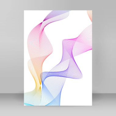 Çok amaçlı sunum için iş şablonları. Kolay düzenlenebilir vektör spiralleri çizgileri. Yeni ürün bültenleri, teknoloji grafikleri, rapor firması ve etkinlik partisi için A4 format tanıtımı tasarımı broşürü