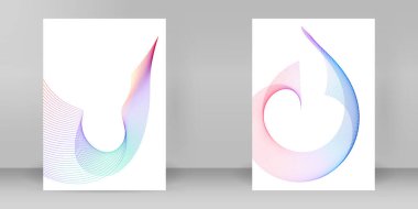 Reklam broşürü tasarım elemanları. Beyaz arka plandaki soyut altın element izole edildi. Şablon broşürü A4 biçimi, yerleşim broşürü, kafe menü kartı için vektör illüstrasyonu EPS 10