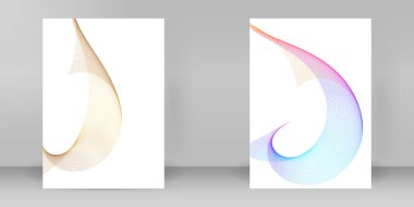 Reklam broşürü tasarım elemanları. Beyaz arka plandaki soyut altın element izole edildi. Şablon broşürü A4 biçimi, yerleşim broşürü, kafe menü kartı için vektör illüstrasyonu EPS 10