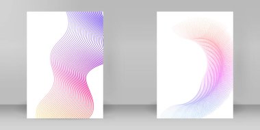 Reklam broşürü tasarım elemanları. Arkaplanda soyut çizgiler altın element. Şablon broşürü A4 biçimi, yerleşim broşürü, kafe menü kartı için vektör illüstrasyonu EPS 10