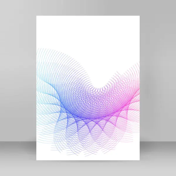 Reklam broşürü tasarım elemanları. Arkaplanda soyut çizgiler altın element. Şablon broşürü A4 biçimi, yerleşim broşürü, kafe menü kartı için vektör illüstrasyonu EPS 10