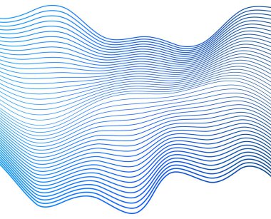 Renkli çizgilerin dalgası. Beyaz arka planda soyut dalgalı çizgiler izole edilmiş. Yaratıcı çizgi sanatı. Vektör illüstrasyon EPS 10. Karıştırma Aracı kullanılarak dizayn ögeleri oluşturuldu. Eğik düz bant