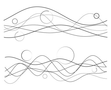 Renkli çizgilerin dalgası. Beyaz arka planda soyut dalgalı çizgiler izole edilmiş. Yaratıcı çizgi sanatı. Vektör illüstrasyon EPS 10. Karıştırma Aracı kullanılarak dizayn ögeleri oluşturuldu. Eğik düz bant