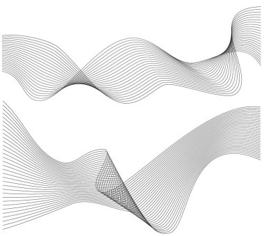 Renkli çizgilerin dalgası. Beyaz arka planda soyut dalgalı çizgiler izole edilmiş. Yaratıcı çizgi sanatı. Vektör illüstrasyon EPS 10. Karıştırma Aracı kullanılarak dizayn ögeleri oluşturuldu. Eğik düz bant