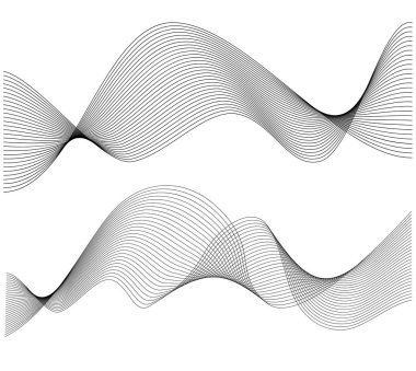 Renkli çizgilerin dalgası. Beyaz arka planda soyut dalgalı çizgiler izole edilmiş. Yaratıcı çizgi sanatı. Vektör illüstrasyon EPS 10. Karıştırma Aracı kullanılarak dizayn ögeleri oluşturuldu. Eğik düz bant