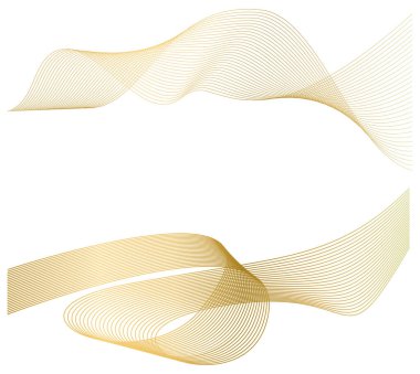 Renkli çizgilerin dalgası. Beyaz arka planda soyut dalgalı çizgiler izole edilmiş. Yaratıcı çizgi sanatı. Vektör illüstrasyon EPS 10. Karıştırma Aracı kullanılarak dizayn ögeleri oluşturuldu. Eğik düz bant