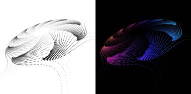 Tekstil, Kozmetik, İç, Tıbbi, Teknoloji ve Moda için Dijital Sanat. Simge, Logo ve Dairesel Akış Şekilleri Soyut Gradyan ve Siyah Beyaz Dairesel Dalga Tasarımı. Geleceğe yönelik 