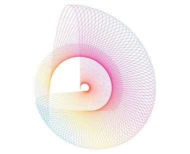 Teknoloji, iç mekan, moda ve tekstil tasarımı. Arkaplan Dinamik Geometrik Şekilde Akan Çizgiler. Soyut Gradyan tel çerçeve döngüsü. Modern Estetik Markalar İçin Fütürist Dijital Sanat. Vektör 