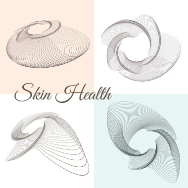 Cilt sağlığı ve bakımını temsil eden minimum soyut spiral çizgi. Cilt bakımı, cilt bakımı, cilt bakımı, güzellik, temiz kozmetik ürünleri, organik ürünler ve sağlık görselleri için ideal