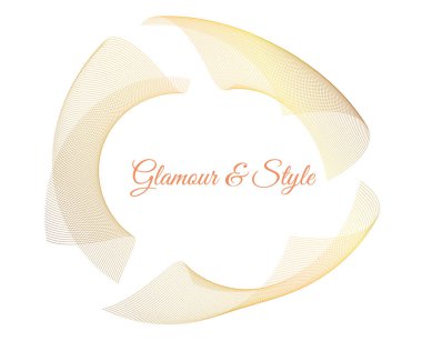 Lüks markalaşma, kaliteli mücevher paketleme, butik logo tasarımı ve görkemli görsel kimlik temaları için tasarlanmış element dalga çizgileri, spiral, zarif altın soyut girdap arka planı