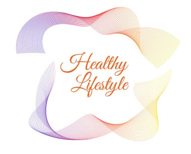 Element dalga çizgileri dizayn et, spiral, arka plan. Sağlıklı yaşam tarzı görselleri, sağlık markaları, spa promosyonları, diyet programları, doğal yaşam ve temiz yaşam kavramları için renkli soyut dalga çemberi.