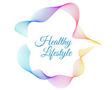 Element dalga çizgileri dizayn et, spiral, arka plan. Sağlıklı yaşam tarzı görselleri, sağlık markaları, spa promosyonları, diyet programları, doğal yaşam ve temiz yaşam kavramları için renkli soyut dalga çemberi.