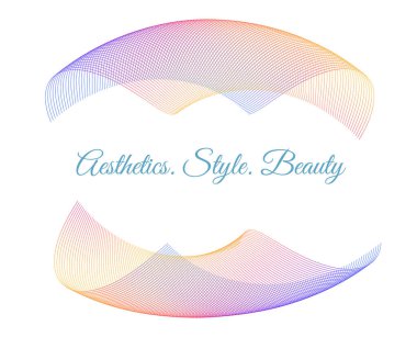 Mücevher, Moda, Düğün, Güzellik, Ev dekorasyonu işleri için tasarım elemanı dalga çizgileri. Web tasarımı, Banner, Sunum, Paket. Simge, Dairesel, Sarmal, Geometrik Çizgilerden oluşan Logo