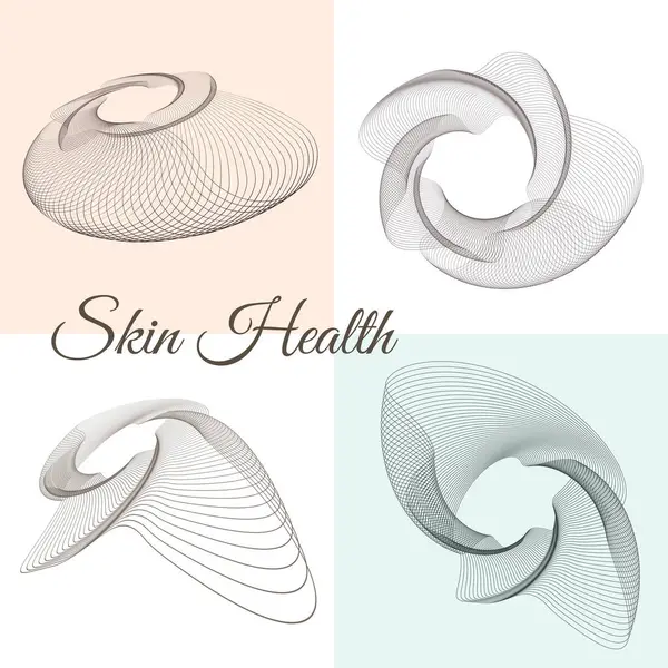 Cilt sağlığı ve bakımını temsil eden minimum soyut spiral çizgi. Cilt bakımı, cilt bakımı, cilt bakımı, güzellik, temiz kozmetik ürünleri, organik ürünler ve sağlık görselleri için ideal