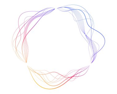 Yaratıcı Arkaplan, Posterler, Kapaklar, Bilim Grafikleri veya UI Dekorasyonu için Gökkuşağı Spektrum Eğrileri ile Gradyan Dairesel Sanat Akımı ŞekliName