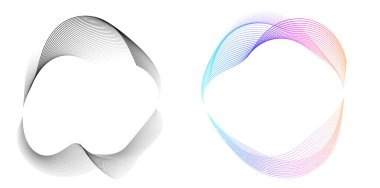 Design Element Dalga Çizgileri Guilloche eğrisi çizgisi Design Frame marka çerçeve sertifikaları, diplomalar, Skincare, Beauty, Spa, koruyucu belge katmanları için arka plan dairesi. Simbol, nesne