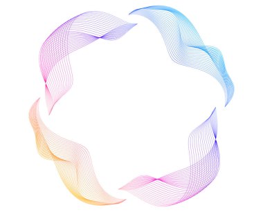 Yaratıcı Arkaplan, Posterler, Kapaklar, Bilim Grafikleri veya UI Dekorasyonu için Gökkuşağı Spektrum Eğrileri ile Gradyan Dairesel Sanat Akımı ŞekliName