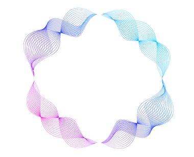 Yaratıcı Arkaplan, Posterler, Kapaklar, Bilim Grafikleri veya UI Dekorasyonu için Gökkuşağı Spektrum Eğrileri ile Gradyan Dairesel Sanat Akımı ŞekliName