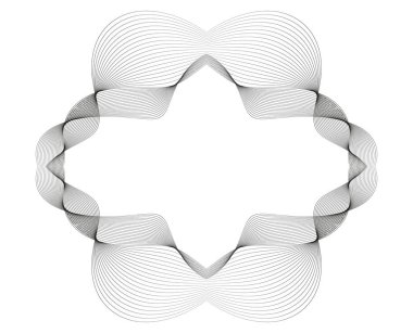 Design Element Dalga Çizgileri Guilloche eğrisi çizgisi. Design markalı Frame sınır sıvısı gradyanı için arka plan dairesi. Koruyucu belge katmanları. Simbol, nesne. Renkli, 3 boyutlu, katmanlı, modern, tec