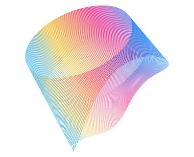 Soyut gradyan geometrik çizgiler dalga arkaplanı. Teknoloji, bilim, büyük veri, engelleme zinciri, iş, sunum tasarımı için renkli çizgili modern 3D eğri şekli