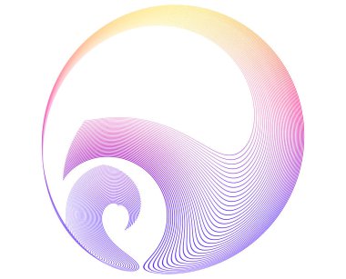 Renkli soyut dalga çizgileri sanat arkaplanı. Poster, moda, ev dekorasyonu, tekstil, markalaşma ve yaratıcı projeler için canlı gökkuşağı çizgileri olan modern geometrik eğri tasarımı