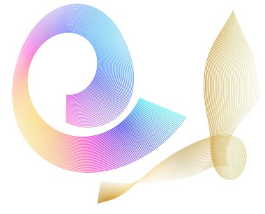 Renkli soyut dalga çizgileri sanat arkaplanı. Poster, moda, ev dekorasyonu, tekstil, markalaşma ve yaratıcı projeler için canlı gökkuşağı çizgileri olan modern geometrik eğri tasarımı