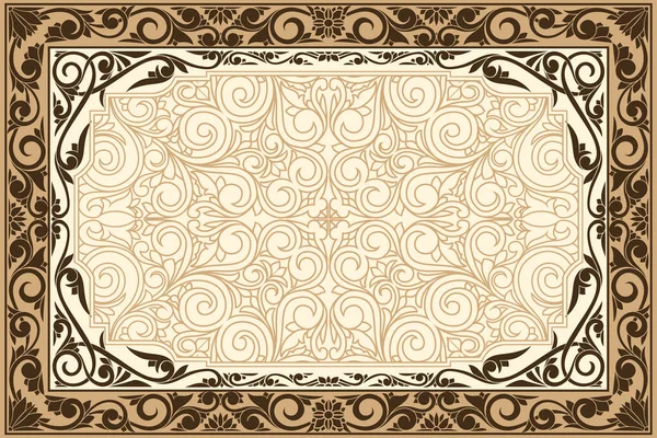 Декоративная Монохромная Декоративная Ретро Цветочная Пустая Рамка — стоковый вектор