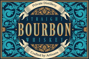 Burbon viski - dekoratif dekoratif etiket