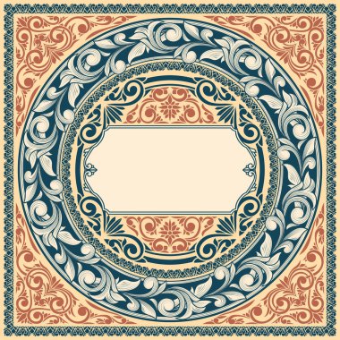 Dekoratif retro çiçekli boş kart