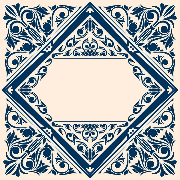 Декоративна Орнаментальна Ретро Квіткова Порожня Листівка — стоковий вектор