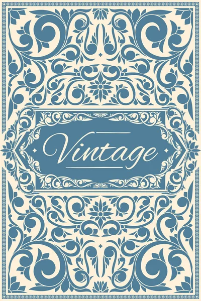 Decorativo Adornado Monocromo Vintage Floral Design Card — Vector de stock