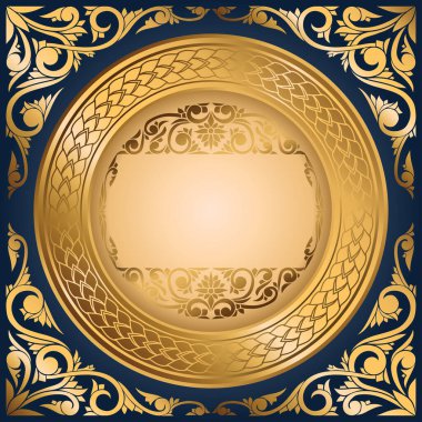 Altın süslü klasik dekoratif amblem