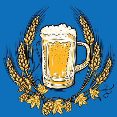 Bir bardak bira - dekoratif amblem