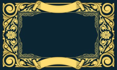 Dekoratif retro çiçekli boş çerçeve