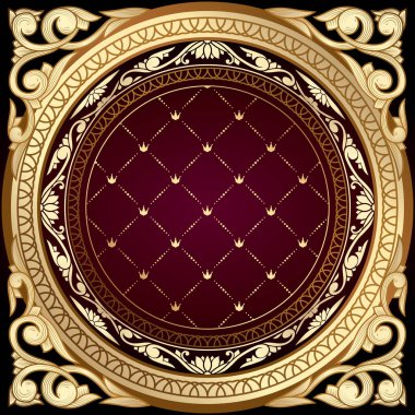 Altın süslü sanat deco vintage boş kart