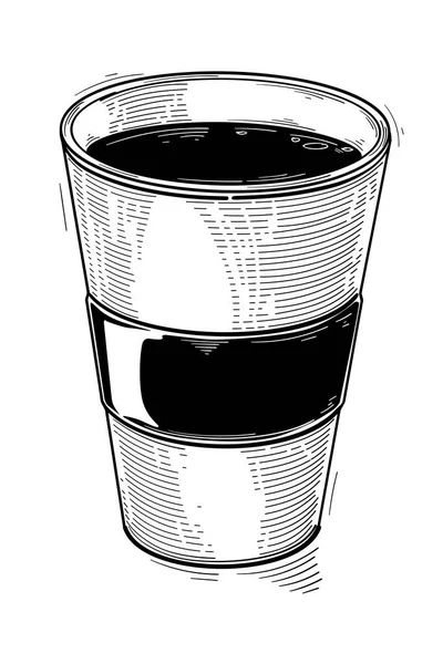 白と黒の紙のテイクアウトコーヒーカップ — ストックベクタ