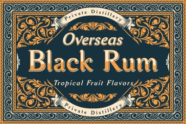 Black Rum - dekoratif dekoratif etiket