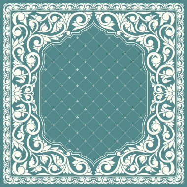 Dekoratif dekoratif tek renkli retro tasarım boş çerçeve