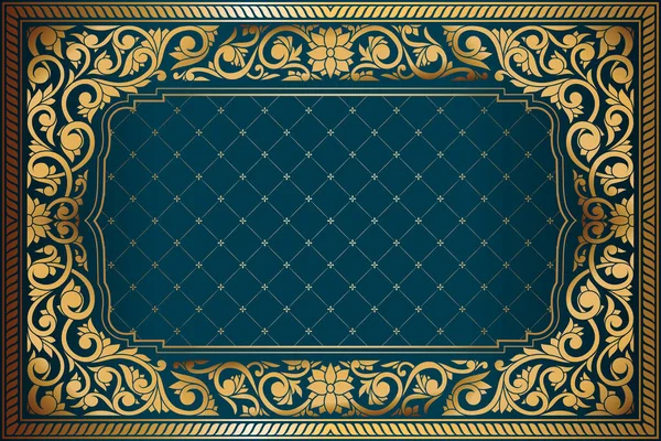 Золотисто Украшенная Винтажная Карточка Стиле Арт Деко — стоковый вектор