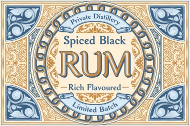 Black Rum - dekoratif dekoratif etiket
