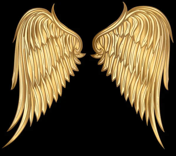 Абстрактные Золотые Декоративные Расправленные Крылья — стоковый вектор