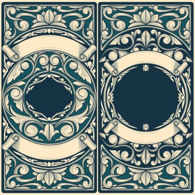 Dekoratif retro çiçekli boş kart