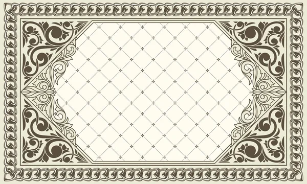 Décoratif Orné Monochrome Carte Florale Vierge Rétro — Image vectorielle