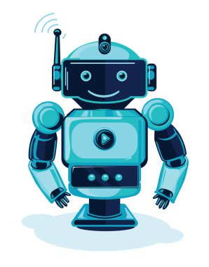 Şirin, dost canlısı robot sohbet robotu yapay zeka çizgi film karakteri