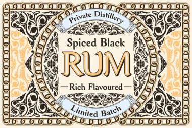 Black Rum - dekoratif dekoratif etiket
