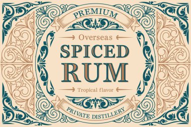 Baharatlı Rum - dekoratif dekoratif etiket